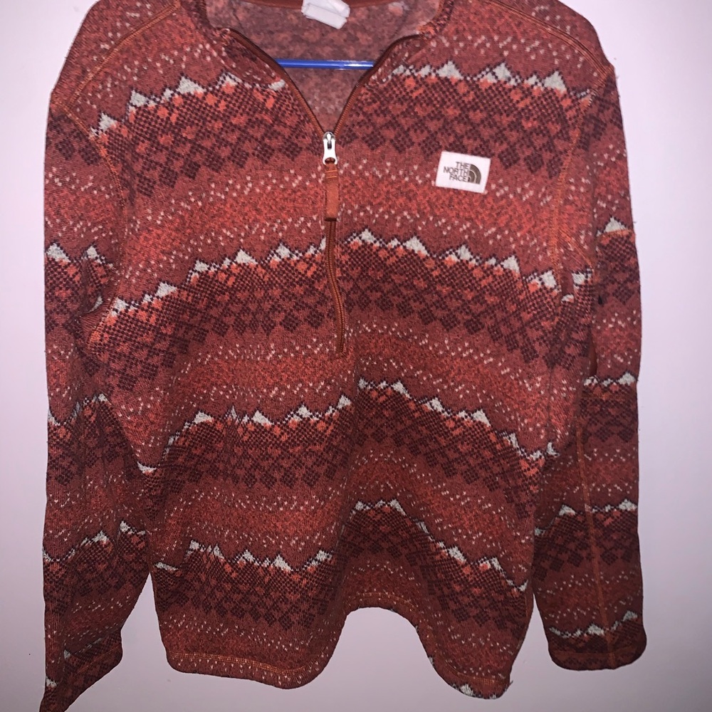 The North Face red quarter zip size L